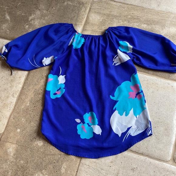 Anthropologie 🔥 Yumi Kim Blue Floral Shirt Tip Sz S - Picture 2 of 8